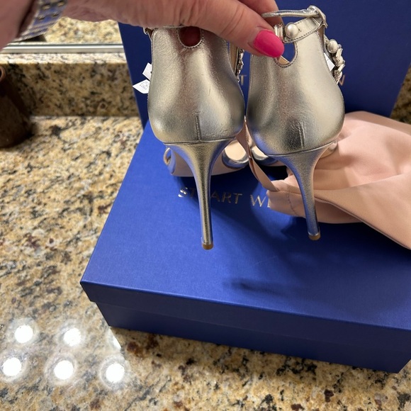 Stuart Weitzman Silver Women's Heels - Picture 3 of 5